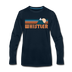 Whistler, Canada Long Sleeve T-Shirt - Retro Mountain Unisex Whistler Long Sleeve Shirt - deep navy