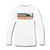 Vermont Long Sleeve T-Shirt - Retro Mountain Unisex Vermont Long Sleeve Shirt - white