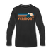 Vermont Long Sleeve T-Shirt - Retro Mountain Unisex Vermont Long Sleeve Shirt - black