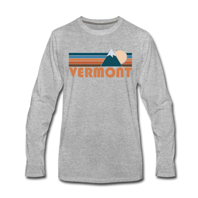 Vermont Long Sleeve T-Shirt - Retro Mountain Unisex Vermont Long Sleeve Shirt - heather gray