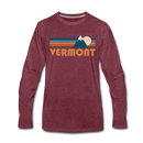 Vermont Long Sleeve T-Shirt - Retro Mountain Unisex Vermont Long Sleeve Shirt - heather burgundy