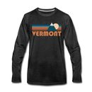 Vermont Long Sleeve T-Shirt - Retro Mountain Unisex Vermont Long Sleeve Shirt - charcoal gray