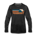 Vermont Long Sleeve T-Shirt - Retro Mountain Unisex Vermont Long Sleeve Shirt - charcoal gray