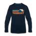 Vermont Long Sleeve T-Shirt - Retro Mountain Unisex Vermont Long Sleeve Shirt - deep navy