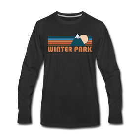 Winter Park, Colorado Long Sleeve T-Shirt - Retro Mountain Unisex Winter Park Long Sleeve Shirt - black