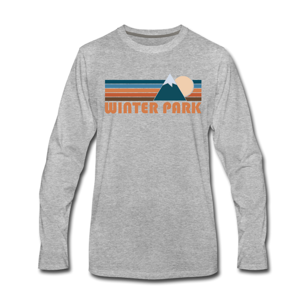 Winter Park, Colorado Long Sleeve T-Shirt - Retro Mountain Unisex Winter Park Long Sleeve Shirt - heather gray