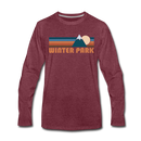 Winter Park, Colorado Long Sleeve T-Shirt - Retro Mountain Unisex Winter Park Long Sleeve Shirt - heather burgundy
