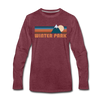 Winter Park, Colorado Long Sleeve T-Shirt - Retro Mountain Unisex Winter Park Long Sleeve Shirt - heather burgundy
