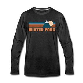 Winter Park, Colorado Long Sleeve T-Shirt - Retro Mountain Unisex Winter Park Long Sleeve Shirt - charcoal gray