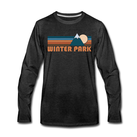 Winter Park, Colorado Long Sleeve T-Shirt - Retro Mountain Unisex Winter Park Long Sleeve Shirt - charcoal gray