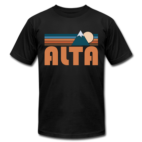 Alta, Utah T-Shirt - Retro Mountain Unisex Alta T Shirt - black