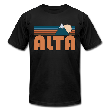 Alta, Utah T-Shirt - Retro Mountain Unisex Alta T Shirt - black