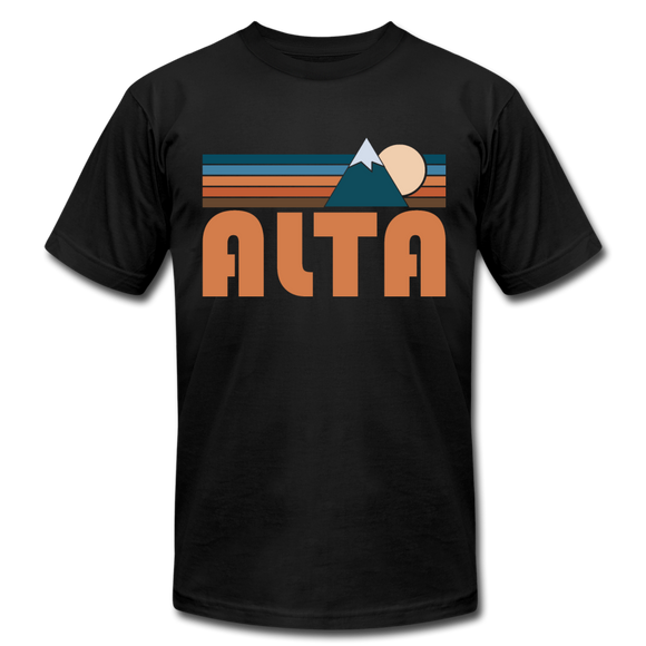 Alta, Utah T-Shirt - Retro Mountain Unisex Alta T Shirt - black