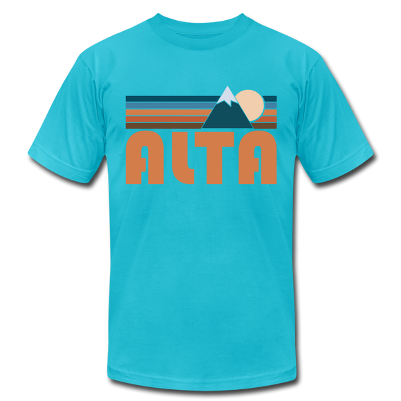 Alta, Utah T-Shirt - Retro Mountain Unisex Alta T Shirt - turquoise