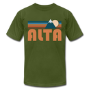 Alta, Utah T-Shirt - Retro Mountain Unisex Alta T Shirt - olive