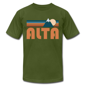 Alta, Utah T-Shirt - Retro Mountain Unisex Alta T Shirt - olive
