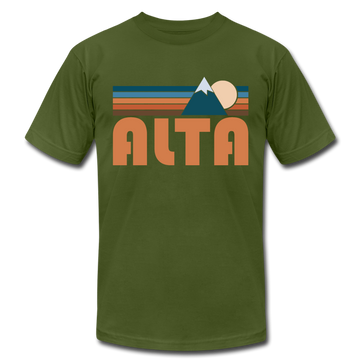 Alta, Utah T-Shirt - Retro Mountain Unisex Alta T Shirt - olive