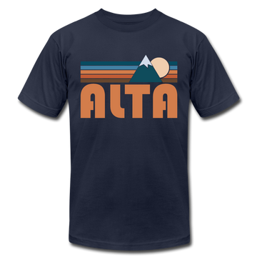 Alta, Utah T-Shirt - Retro Mountain Unisex Alta T Shirt - navy