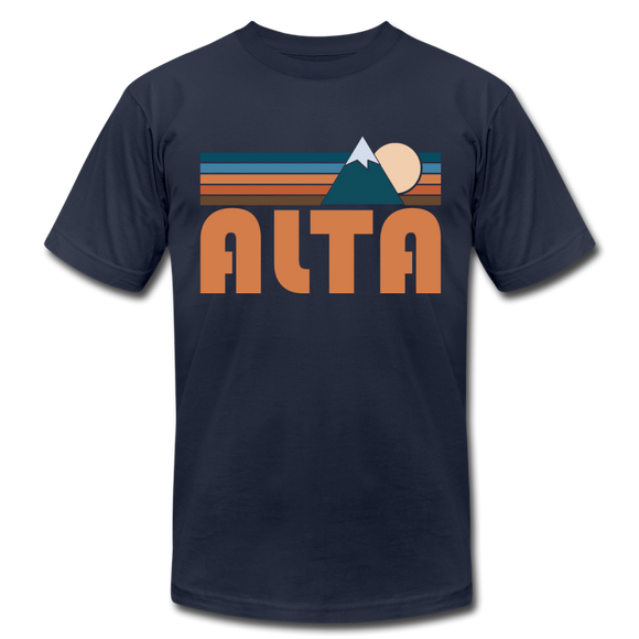 Alta, Utah T-Shirt - Retro Mountain Unisex Alta T Shirt - navy