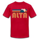 Alta, Utah T-Shirt - Retro Mountain Unisex Alta T Shirt - red