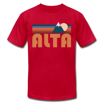Alta, Utah T-Shirt - Retro Mountain Unisex Alta T Shirt - red