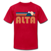Alta, Utah T-Shirt - Retro Mountain Unisex Alta T Shirt - red