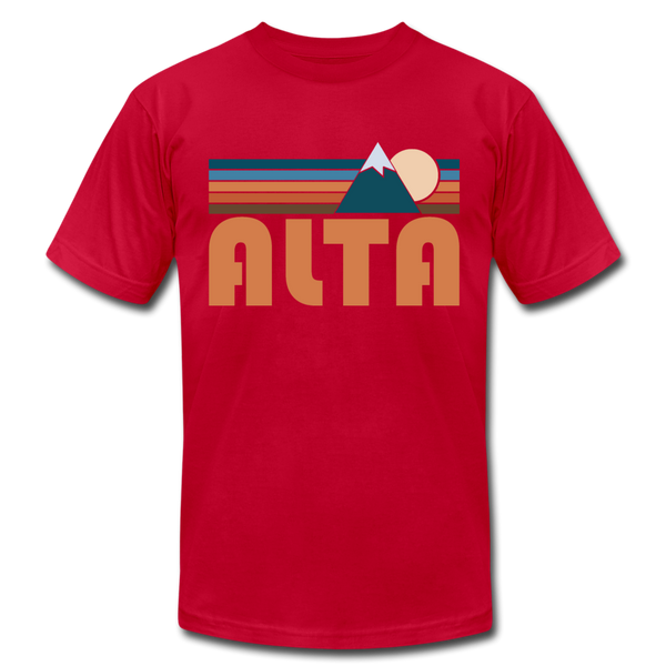 Alta, Utah T-Shirt - Retro Mountain Unisex Alta T Shirt - red