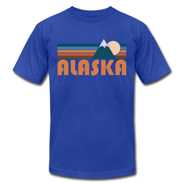 Alaska T-Shirt - Retro Mountain Unisex Alaska T Shirt - royal blue