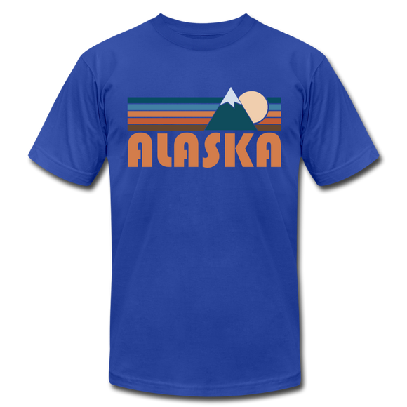Alaska T-Shirt - Retro Mountain Unisex Alaska T Shirt - royal blue