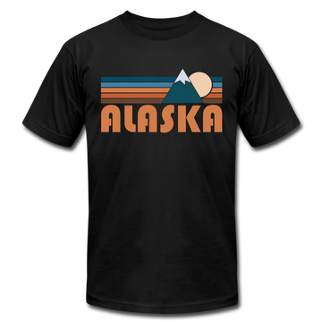 Alaska T-Shirt - Retro Mountain Unisex Alaska T Shirt - black