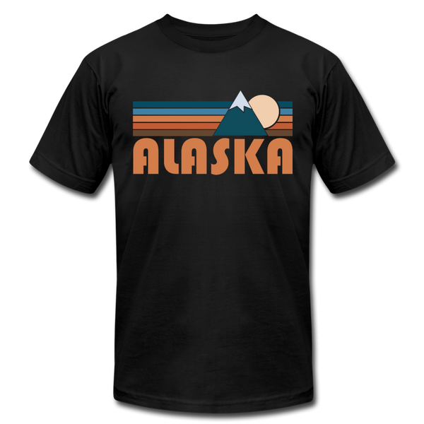 Alaska T-Shirt - Retro Mountain Unisex Alaska T Shirt - black
