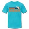 Alaska T-Shirt - Retro Mountain Unisex Alaska T Shirt - turquoise