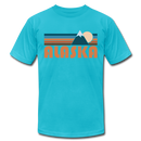 Alaska T-Shirt - Retro Mountain Unisex Alaska T Shirt - turquoise
