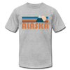 Alaska T-Shirt - Retro Mountain Unisex Alaska T Shirt - heather gray