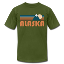 Alaska T-Shirt - Retro Mountain Unisex Alaska T Shirt - olive
