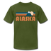 Alaska T-Shirt - Retro Mountain Unisex Alaska T Shirt - olive