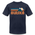 Alaska T-Shirt - Retro Mountain Unisex Alaska T Shirt - navy