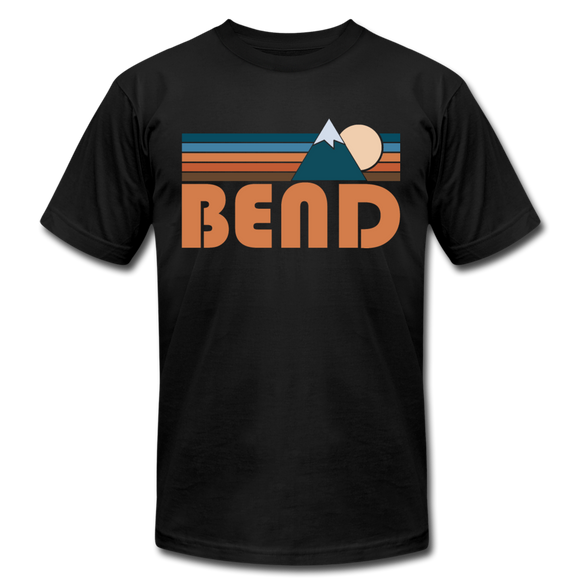 Bend, Oregon T-Shirt - Retro Mountain Unisex Bend T Shirt - black