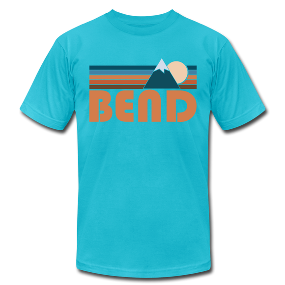 Bend, Oregon T-Shirt - Retro Mountain Unisex Bend T Shirt - turquoise