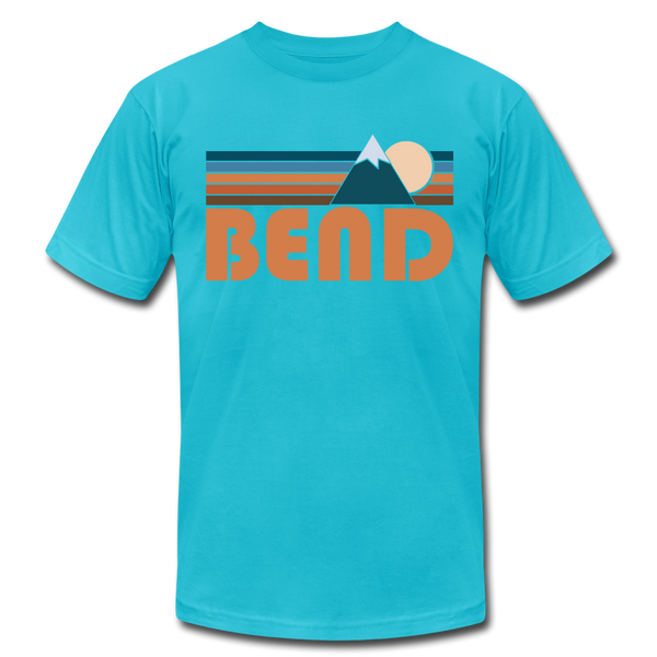 Bend, Oregon T-Shirt - Retro Mountain Unisex Bend T Shirt - turquoise