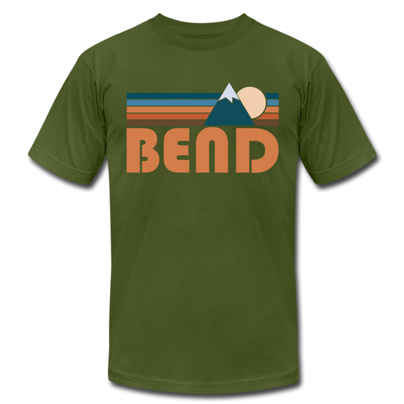 Bend, Oregon T-Shirt - Retro Mountain Unisex Bend T Shirt - olive