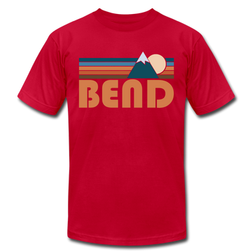 Bend, Oregon T-Shirt - Retro Mountain Unisex Bend T Shirt - red