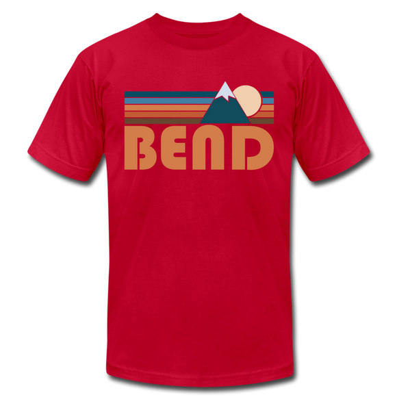 Bend, Oregon T-Shirt - Retro Mountain Unisex Bend T Shirt - red