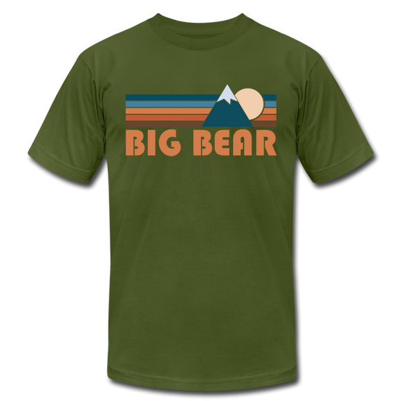 Big Bear, California T-Shirt - Retro Mountain Unisex Big Bear T Shirt - olive
