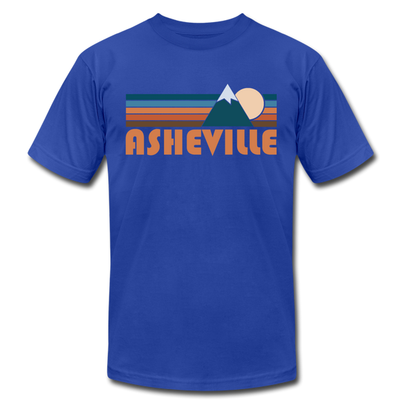 Asheville, North Carolina T-Shirt - Retro Mountain Unisex Asheville T Shirt - royal blue