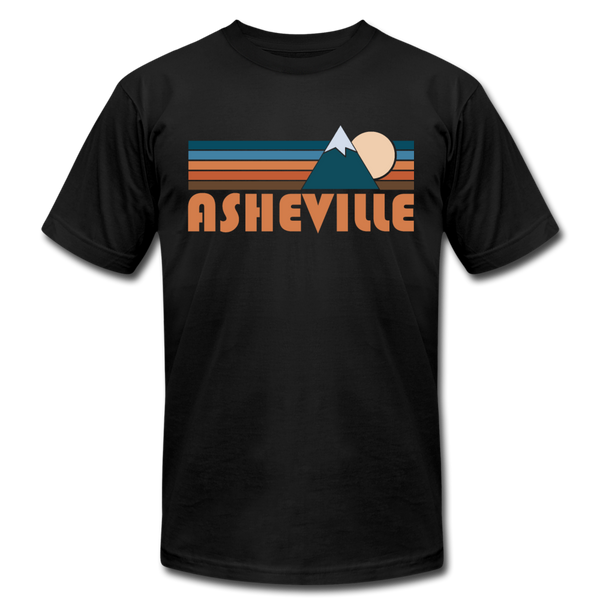 Asheville, North Carolina T-Shirt - Retro Mountain Unisex Asheville T Shirt - black