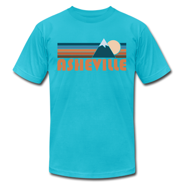 Asheville, North Carolina T-Shirt - Retro Mountain Unisex Asheville T Shirt - turquoise