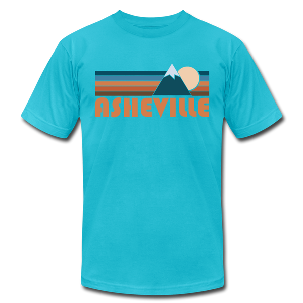 Asheville, North Carolina T-Shirt - Retro Mountain Unisex Asheville T Shirt - turquoise