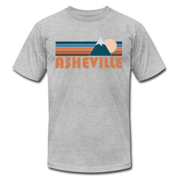 Asheville, North Carolina T-Shirt - Retro Mountain Unisex Asheville T Shirt - heather gray