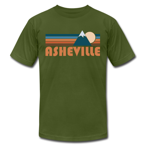 Asheville, North Carolina T-Shirt - Retro Mountain Unisex Asheville T Shirt - olive
